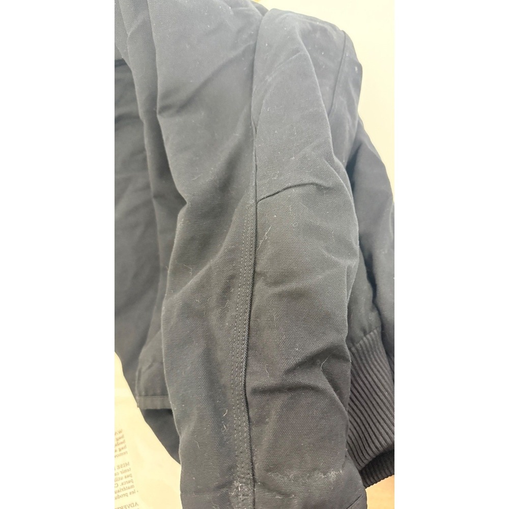 Carhartt Jacket Mens XL Heavyweight Hooded Loose Fit Quilted Black Chores - Picture 10 of 12